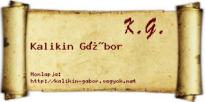 Kalikin Gábor névjegykártya