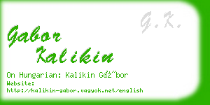gabor kalikin business card